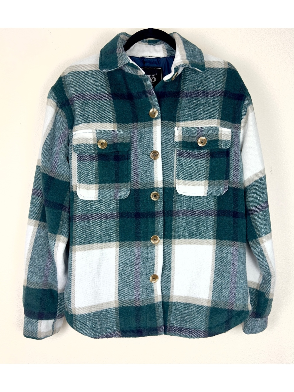 VYB Green Plaid Flannel Button Up Jacket Oversized Fall